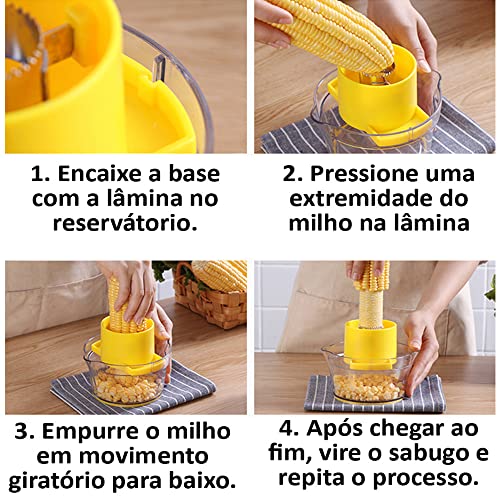 Descascador e Debulhador de Milhos Corn Kerneler Amarelo + Chaveiro CBRN19014