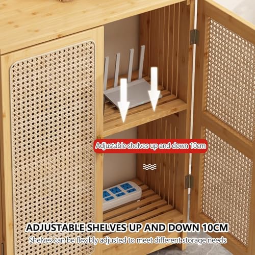 Router Regal aus Holz – organisiert WLAN-Geräte und elektrische Boxen für Zuhause, Schlafzimmer und Wohnzimmer