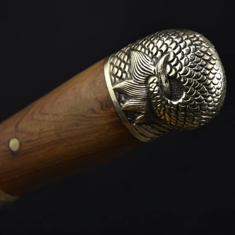 Meat cleaver, Big Longquan Knife Handmade Forged Kitchen Hatchet Knife Copper Dragon Decor 8.5 Inch Sharp Chop Knife With Patterns Cleaver Knife