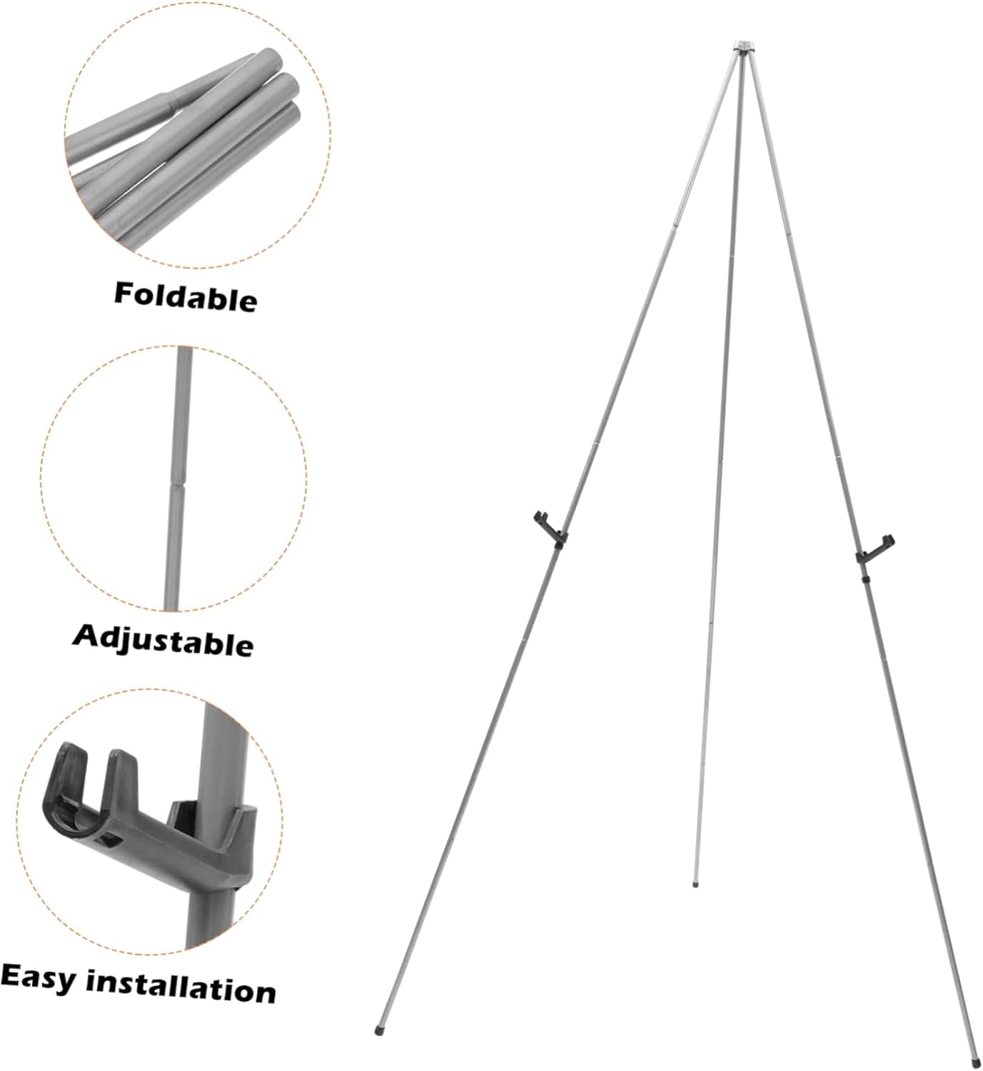 Portable Adjustable Metal Folding Easel for Painting and Display Lightweight Non-Slip Stand for Artists Students and Event Signage for Sketching and Showcasing Artwork