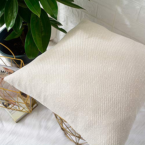 Mernette Pack Of 2, Decorative Square Throw Pillow Cover Cushion Covers Pillowcase, Home Decor Decorations For Sofa Couch Bed Chair 20X20 Inch/50X50 Cm (Cream) #TOP2
