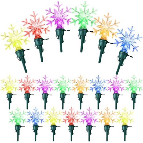Honoson Juego de 60 bombillas LED de repuesto para Navidad, copo de nieve, árbol de Navidad, juego de luces de alambre para interiores y exteriores, bombillas LED de repuesto para festivales, patio