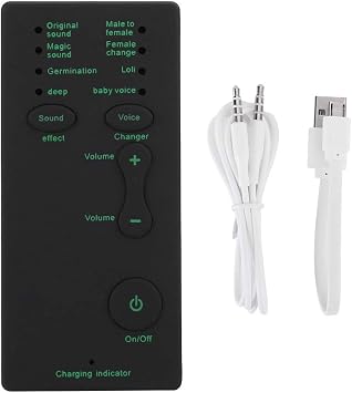 BTER Mini Voice Changer Device, Handheld Voice Changer Sound Card with 7 Sound Effects, Portable Male to Female Sound Effects Machine for Gaming, Streaming, Recording, Broadcasting and Chatting