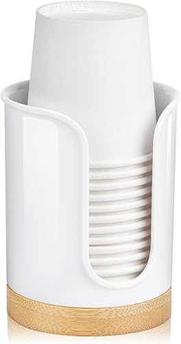 Dispensador de tazas de baño, soporte pequeño para tazas de baño Dixie de 3 onzas, tazas de enjuague bucal, dispensador de tazas de 3 4 onzas,