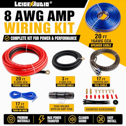 8 Gauge Subwoofer Wiring Kit Ture 8 AWG Amplifier Installation Wiring Kit by LEIGESAUDIO - Used condition - Image 2