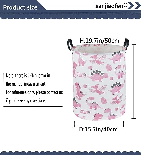 Image of Pink Dinosaur Hamper,Kids Laundry Basket,Pink Storage Baskets for Boys and Girls Room Decor,Dinosaur Basket,Toy Organizer,Gift Hamper(Pink Dinosaur)