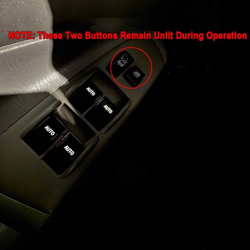 Image of HIGH FLYING for Toyota Tacoma 4dr 2005-2011 Main Driving Master Window Switch LED Illumination with Auto Down /Up Function 1set (White Lighted)