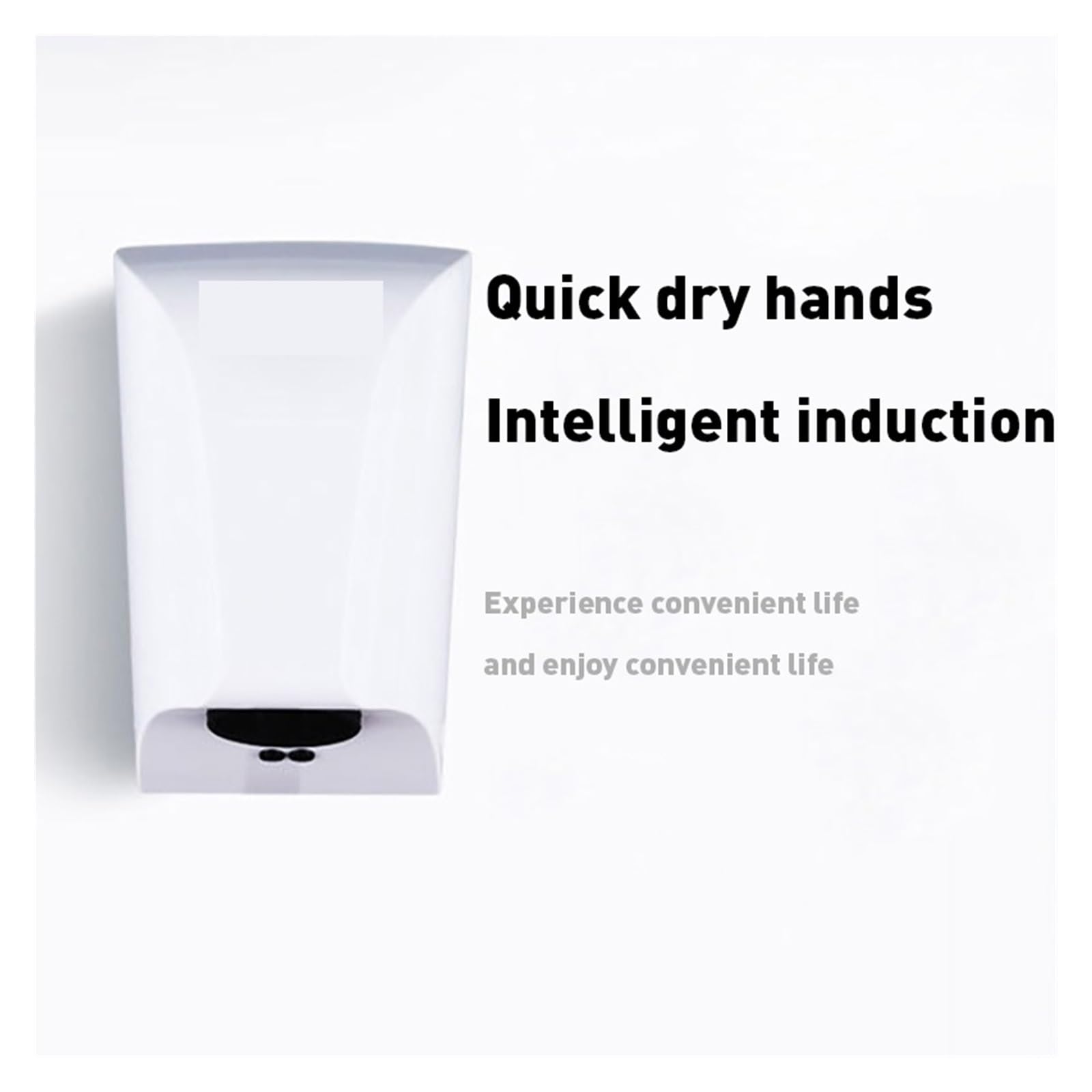 Secamanos Electrico, Sensor intelinte de secadores de Manos automáticos, Mini secador de Manos, máquina de Secado rápido de Viento de Alta Velocidad for Inodoro(Bianco)