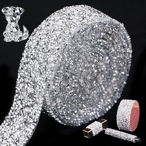 Locacrystal Bling Crystal Rhinestone Ribbon Stickers Cover
