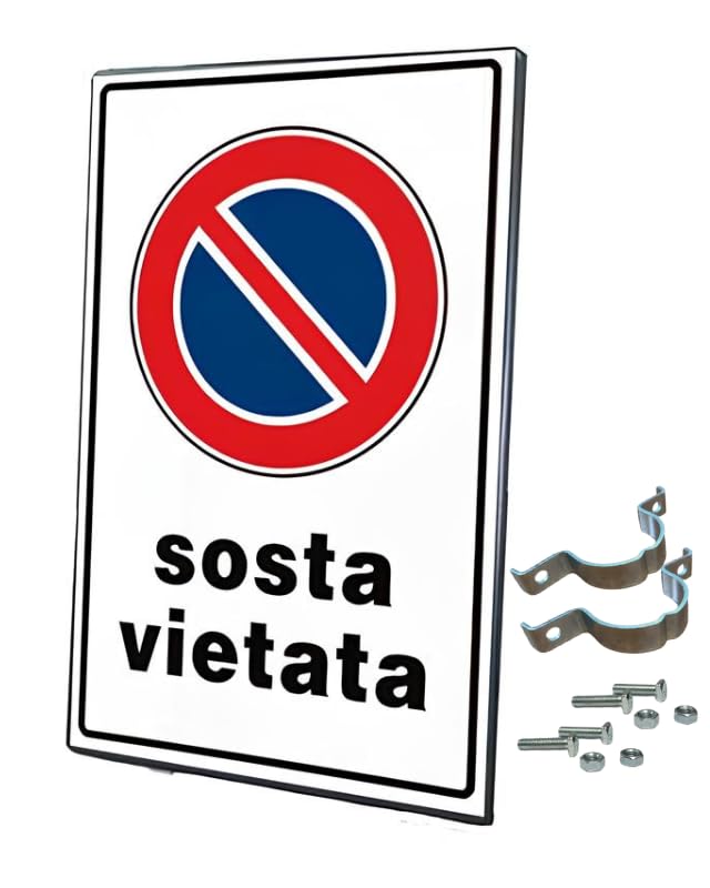 Divieto di sosta, Sosta vietata, cartello stradale, per uso esterno, resistente alle intemperie, in ferro, 40x60 cm, insegna stradale, proprietà privata, negozio, ristorante, parcheggio