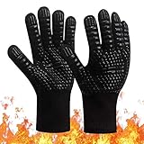 ALLES IN EINEM: Nicht nur Grillhandschuhe Hitzebeständig. Kochhandschuhe Hitzebeständig eignen sich zum Grillen, Kochen, Backen oder zum Umgang mit überhitzten Gegenständen in der Küche und im Außen.