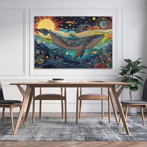 Toile baleine 60x90cm Dreamy Style pour décoration murale de salon - 6
