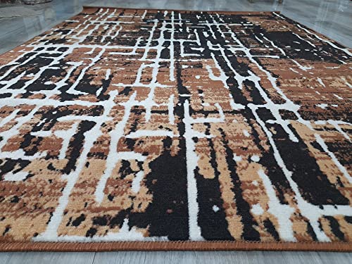 Image of Soft Modern Washable Beautiful Acrylic Rugs for Home Decor Living Room 6x8 Feet (180 x 235 Cm) Gold Color