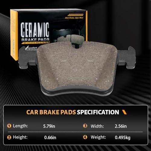 Image of D1561 Front Ceramic Brake Pads Kit Fit For BMW 228i 2014-2016, For 230i 2017-2021, For 320i 2013-2018, For 328d 2014-2018, For 328i 2012-2016, For 330e 2016-2018, For X3 2011-2017