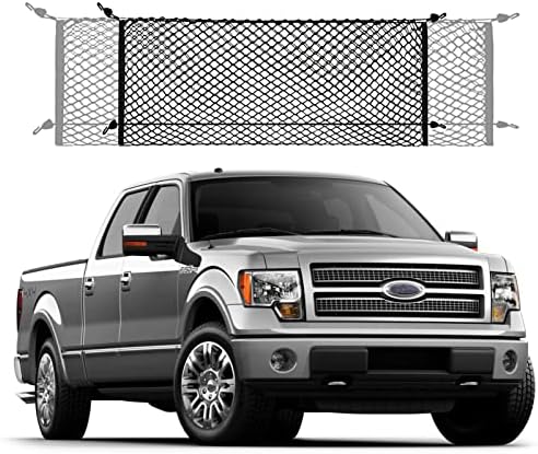 Cargo Net for Pickup Truck Bed Compatible with Chevrolet Chevy Silverado GMC 1500 Sierra Accessories Ford F150 F250 F350 2023 2022 2021 2020 2019 2018 2017 2016 2015 2014 2013, Black