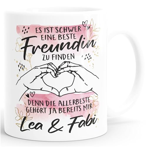 SpecialMe® Kaffee-Tasse Beste Freundin personalisiert mit Namen persönliche Geschenke BFF Weiss standard
