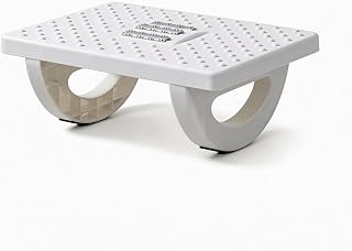 フットレスト デスク下 足置き台 足ツボ ペダル 180°スイング 半円型 取扱簡単 軽量 足休め 足乗せ 足踏み 疲労軽減 おしゃれ 踏み心地がいい 涼しい オフィス 自宅 家庭用 (ホワイト)