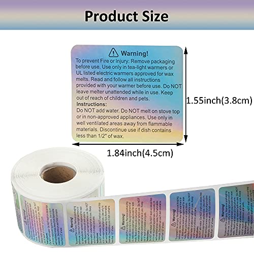 Milivixay 600 Pieces Wax Melt Warning Labels Candle Warning Labels Candle Warning Stickers For Clamshell, 1.8 X 1.5 Inches #TOP1