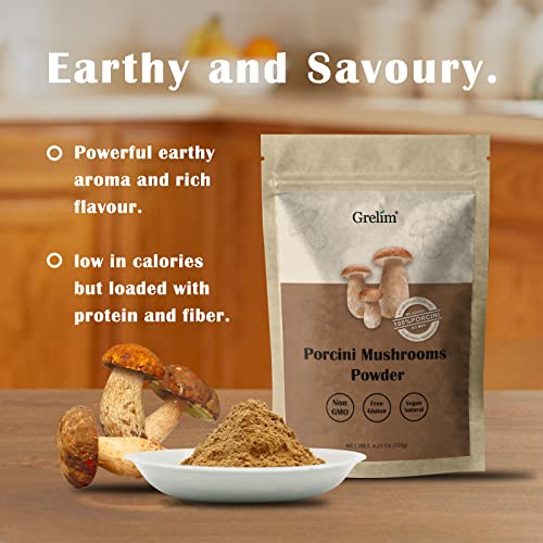 GRELIM Porcini Powder 4.23 Oz, Wild Fresh Dried Porcini Mushroom Powder, No Additives All Natural, Adds Great Depth of Flavor to Stews, Soups, Sauces 120g - Image 6