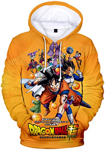 PANOZON Sudadera Goku Hombre con Capucha Chaqueta Anime de Figuras de Songoku Mangas Largas (XL,...