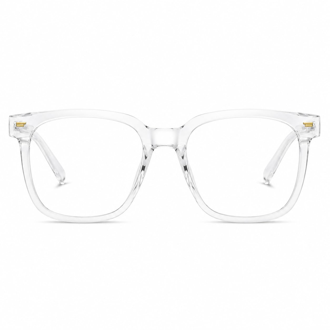 Übergroße, quadratische Blaulicht-blockierende Brille für Damen und Herren, blendfrei, reduziert Überanstrengung der Augen (transparent)