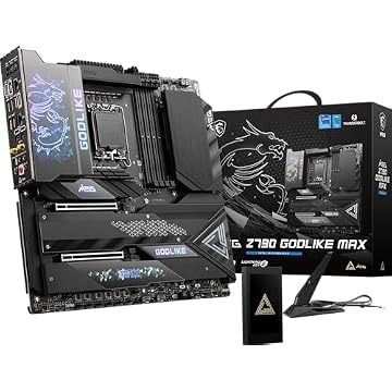 MSI Placa-mãe para jogos MEG Z790 GODLIKE MAX (suporta processadores Intel de 12ª/13ª/14ª geração, LGA 1700, DDR5, PCIe 5.0, M.2, 10Gbps LAN, USB 3.2 Gen2, Wi-Fi 7, Thunderbolt, E-ATX)