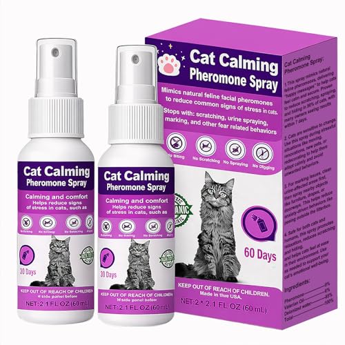 Cat Calming Spray with Pheromones – Anxiety & Stress Relief for Cats – Reduce Scratching...