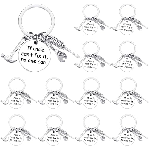 Trnayi Porte-clés pour la fête des pères - Cadeau d'anniversaire pour homme, Argenté, about 1.1 inches/ 28 mm in diameter