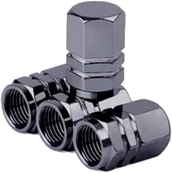 AEE  Al minyum Sibop Kapa  4 l  Set   Hexagon Tasar m Metal Lastik Valf Kapa  Otomobil Bisiklet Motorsiklet Koyu Gri Antrasit