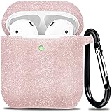Airpod Case Soft Silicone Glitter Flexible Skin, YOMPLOW Airpods Case Cover for Apple AirPods 2&1 Cu