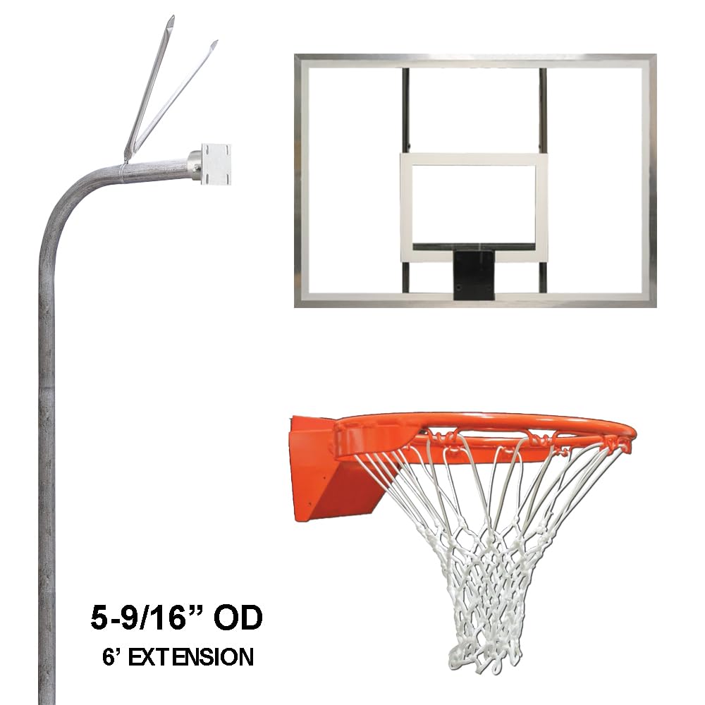 Generic Douglas Gooseneck 5-9/16 Rectangular Clear Acrylic Basketball System