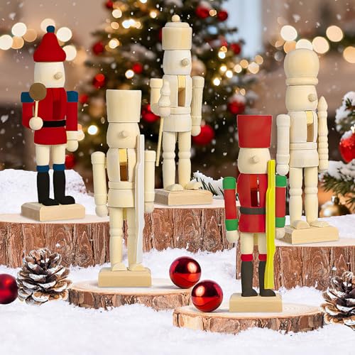 Figurines casse-noisettes artisanales en bois brut pour une décoration de Noël unique - 8