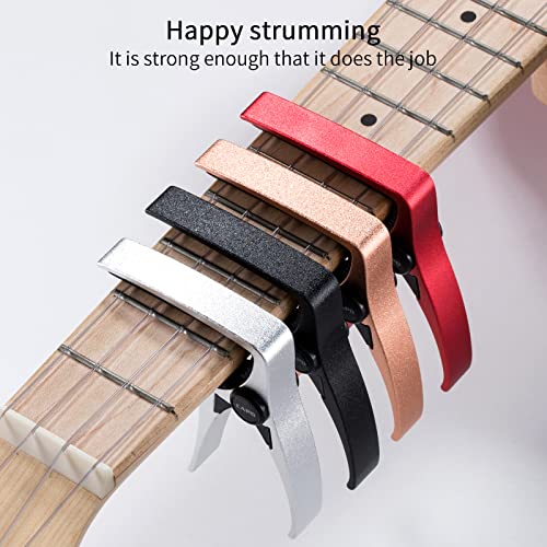 Ukulele Capo for 4 String Guitar and Mandolin, Mini Size Professional Ukulele Capo (Gold)