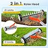 Thatch Rake with Wheels, 37-65.35'' Adjustable Dethatching Roller Rake Adjustable 0-12° Angle Stainless Steel Blades Heavy Duty Manual Dethatcher , Lawn Thatcher Rakes for Moss, Grass, Leaves, Debris