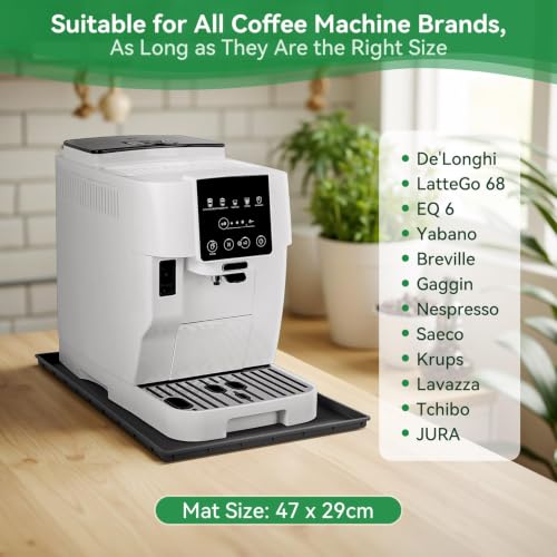 Inwee Unterlage Silikonmatte für Kaffeemaschinen, Anti-Rutsch Wasserdicht Silikonmatte für Kaffeevollautomat Barista Zubehör… – Ansicht 3