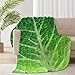 Cabbage Leaves Blanket, Vegetable Throw Blanket, Vegan Gift for Women Men Girl Boy Birthday,Lightweight Soft Worm Cozy Flannel Throw for Bedding Sofa Couch 40