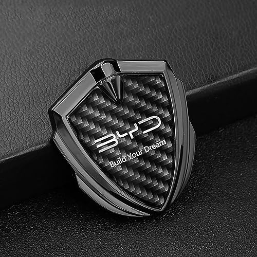 PartyUnix emblèmes Autocollant Voiture 3D Logo métal Insigne pour BYD Latéral Corps Queue de Coffre Badges Accessoires Collants,A