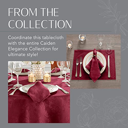 Elrene Home Fashions Caiden Elegance Damask Fabric Tablecloth, 60" X 120" Oblong/Rectangle, Cranberry #TOP4