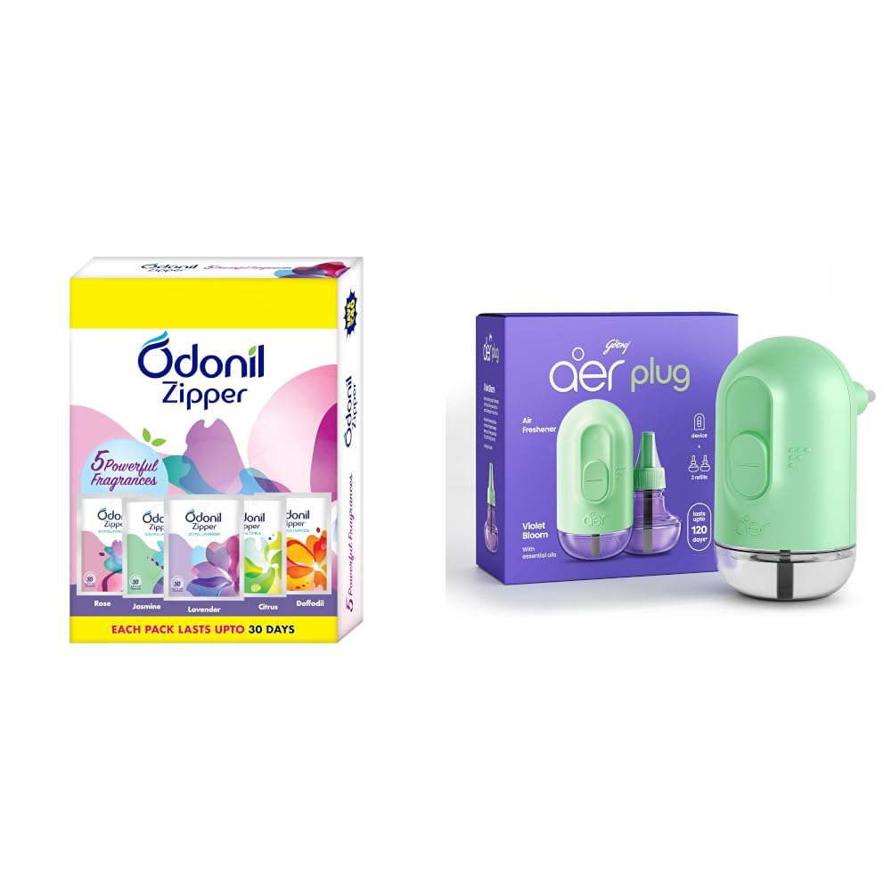 Odonil Bathroom Air Freshener Zipper Mix - 50g (10gx5) | Assorted Pack | Instant & Long Lasting Fragrance | Lasts upto 30 days | Germ Protection | Air Freshener for Bathroom, Toilet, Home-picture-12