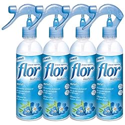 Suavizador De Agua Para Casa Flor Instant Perfume para la ropa, fragancia azul - pack de 4