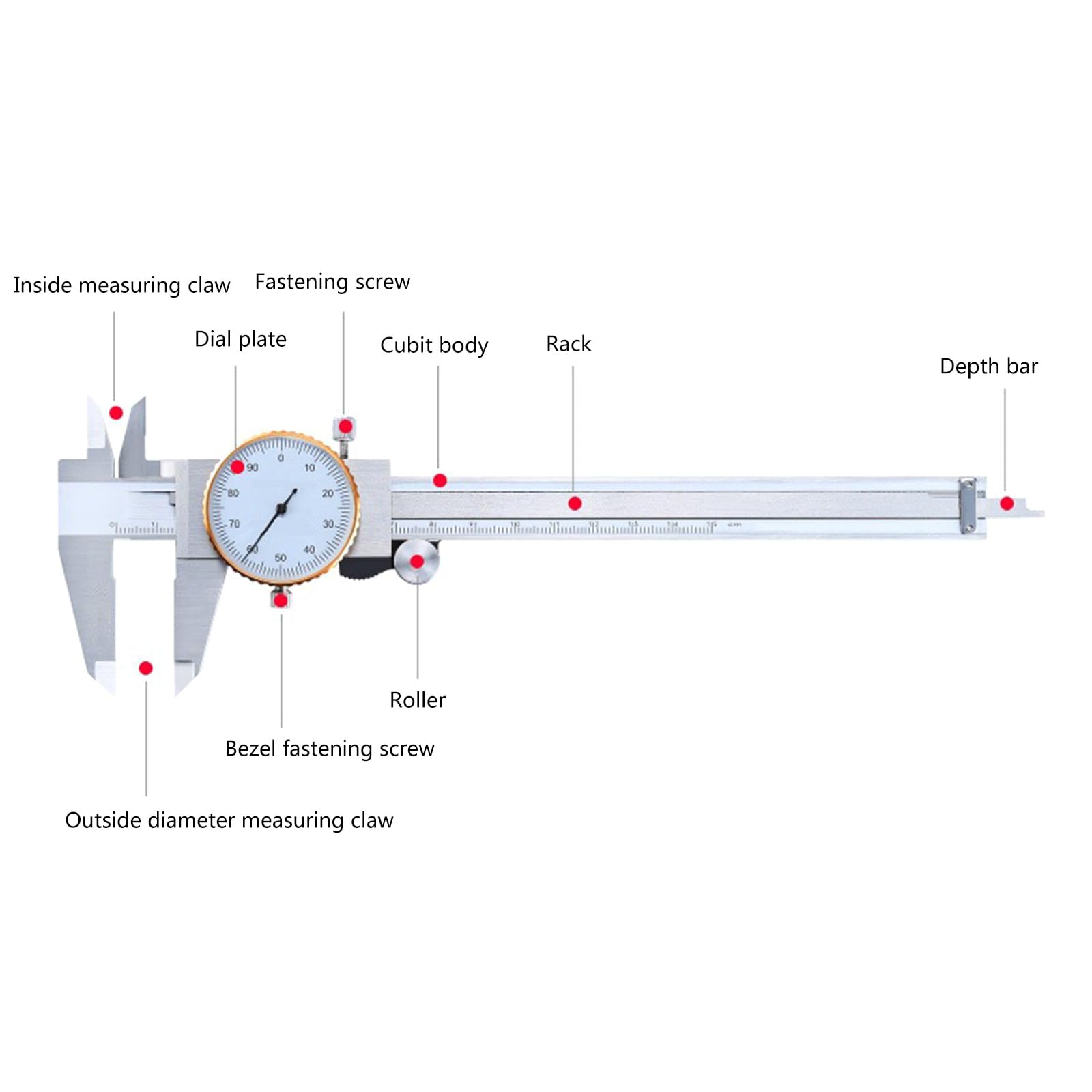 Shurhome Caliper Professional Stainless Steel Pachymeter Carpentry Tools Vernier Measuring Tool Micrometer Ruler Pachometer