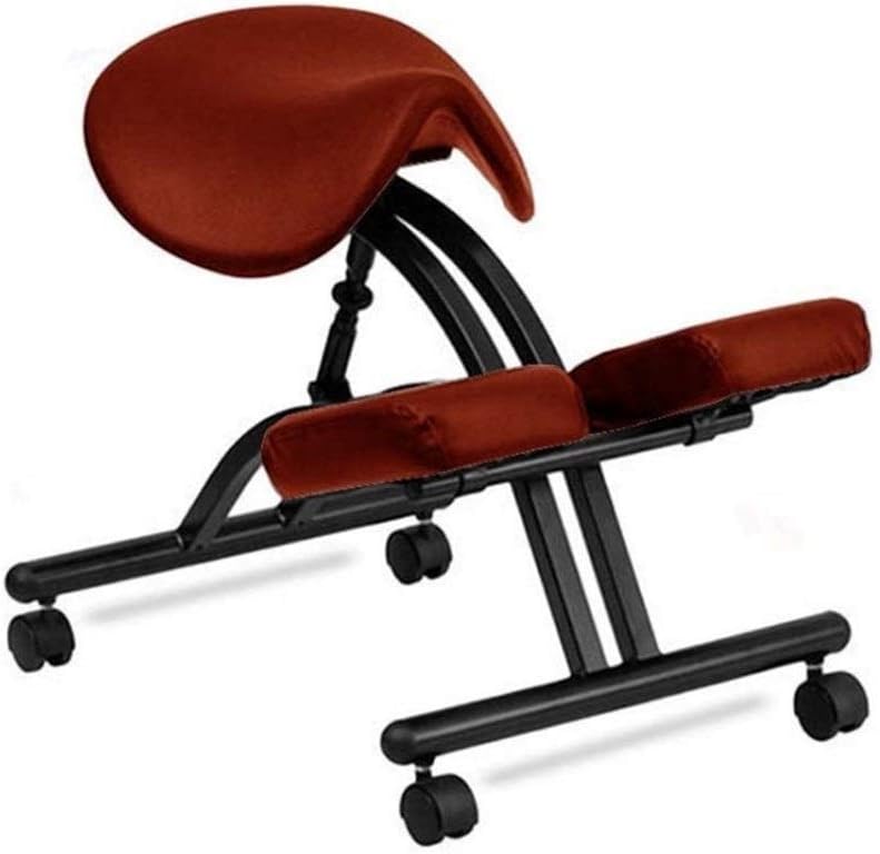 Happy shopping Kneeling Chairs, Horseback Riding Chair Anti-Humpback Computer Chair Positive Posture Chair Ergonomic Chair Kneeling Chair Saddle Stool Study Writing Chair Lift (Color : Red)