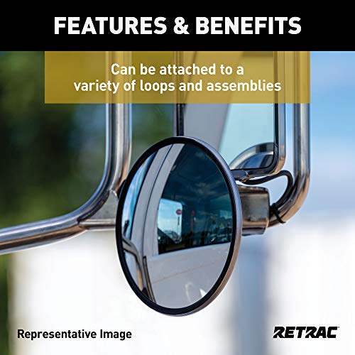 Retrac 610673 8-Inch Stainless Steel Center-Mount Convex Mirror Head With J-Bracket, Universal Driver Or Passenger Side #TOP5