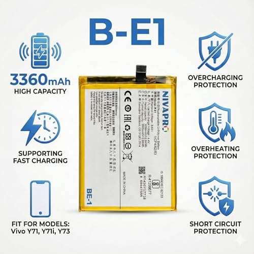 Image of Original B-E1 Battery for Vivo Y71 | 1724 | 1801i | Y71i | 1801 | Y73 Battery with Warranty 3360mAh