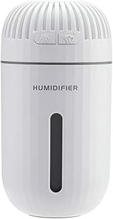 Weimay Humidificateur d'air pour chambre à coucher, bureau - Aide au sommeil - Humidificateur cylindrique - Blanc - Humidificateur à vapeur froide - Nébuliseur à LED