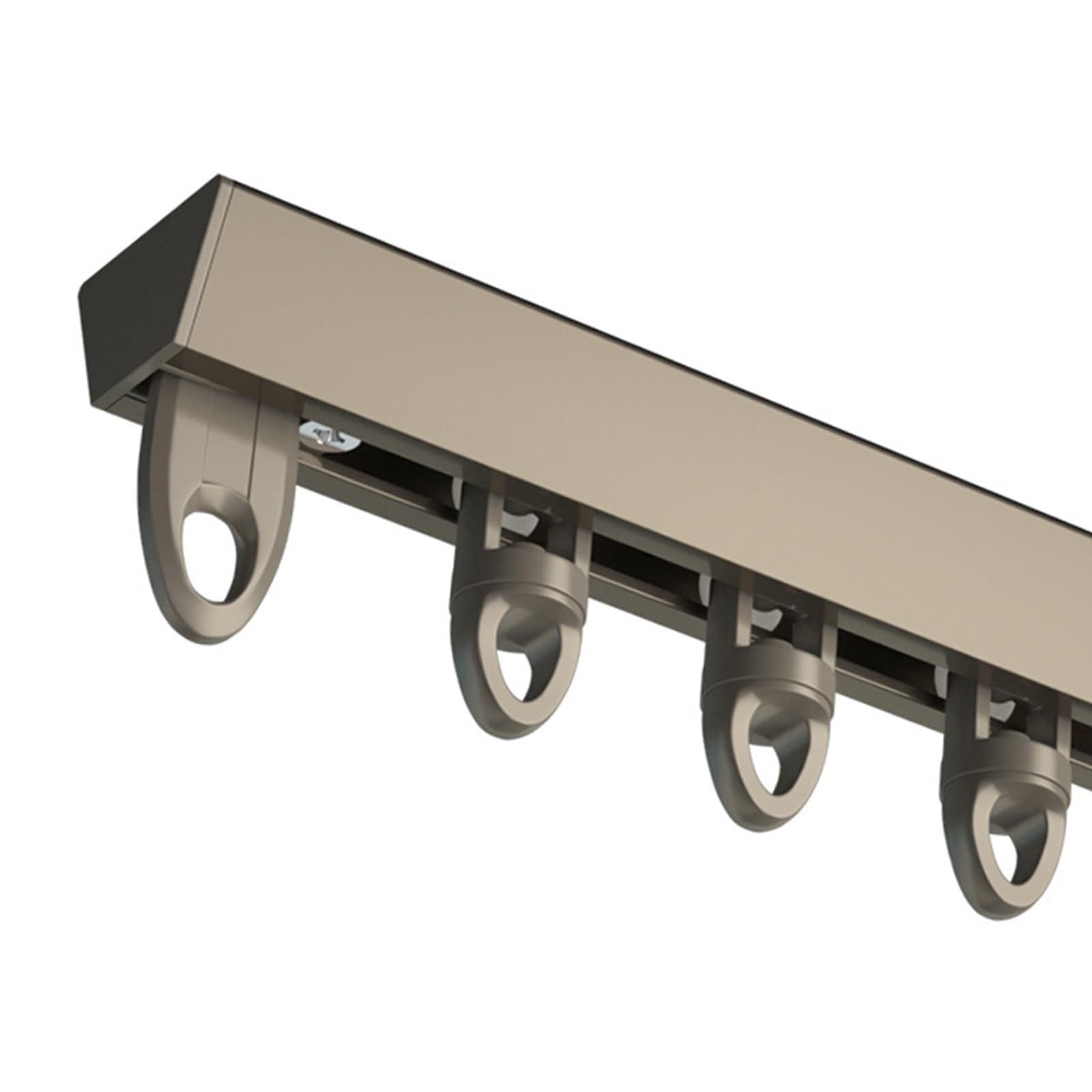 Générique Rail de Rideau de Plafond en Aluminium Robuste, Rail de Rideau séparateur de pièce pour Chambre, Salon avec roulettes, (Champagne, 110 cm)