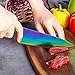 WELLSTAR Chef Knife 8 Inch, Razor Sharp German Steel Blade and Comfortable Finger Guard Handle with Rainbow Titanium Coated for Kitchen Meat Sushi Vegetable Fruit Cutting Slicing Dicing, Gift Box