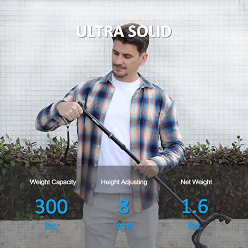 Rehand Quad Cane, Walking Cane with Ergonomic Handle Ever and Graceful 4-Pronged Base for Extra Stability, Adjustable Walking Sticks for Right or Left Handed Men & Women and Seniors [Purple] by rehand - Image 4