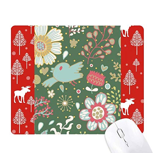 Peinture vert foncé fleur et souris de Noël pour décorer les bois de la forêt