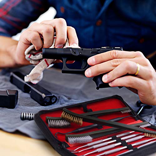 Universal Gun Cleaning Kit Pick Set For All Guns Double-Ended Nylon Brass Steel Brush, Metal Ploymer Picks Set With Case (Kit-A9) #TOP5